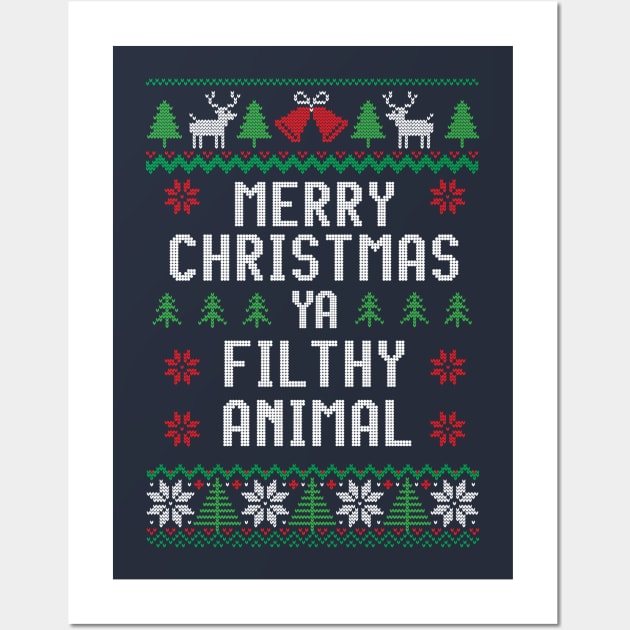 Merry Christmas ya filthy animal Wall Art by BodinStreet